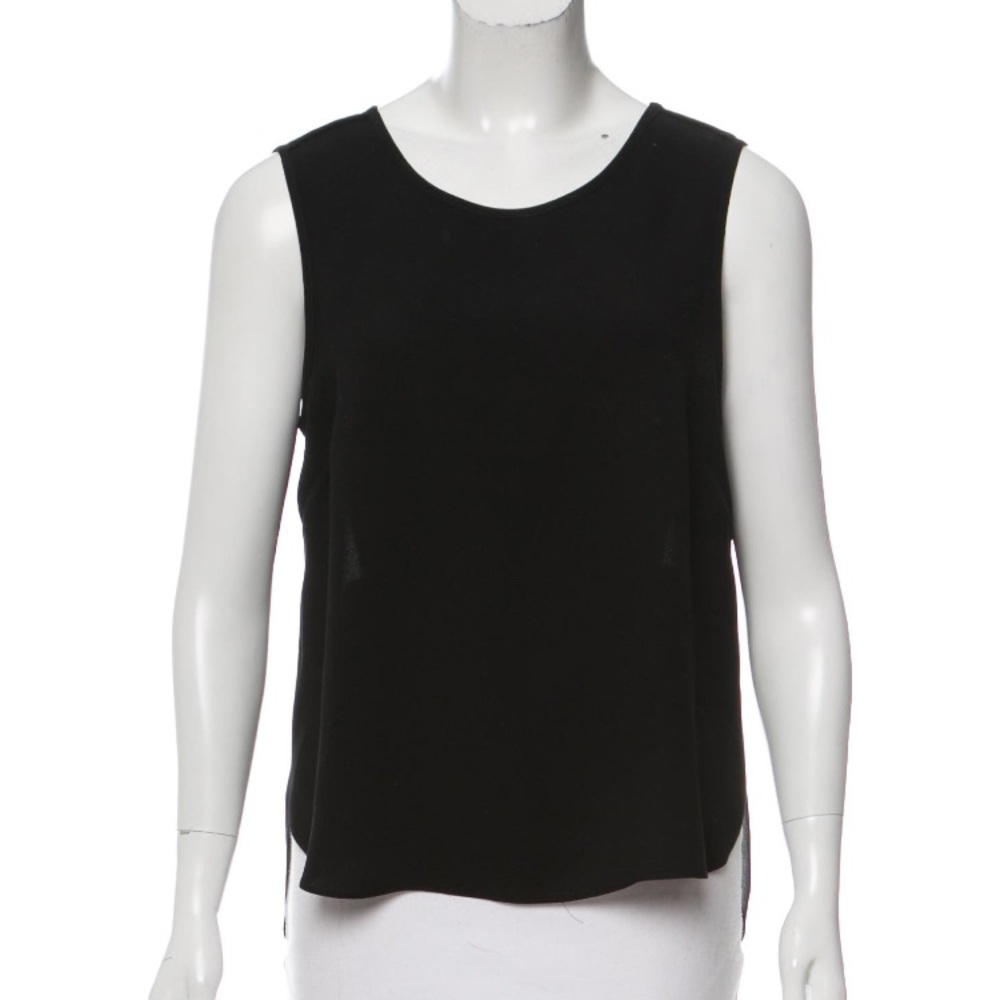 rag & bone black high low sleeveless blouse